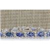 Image 1 : 8.74 CTW Natural Blue Tanzanite Bracelet In 14K White Gold