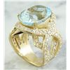 Image 4 : 12.21 CTW Aquamarine 14K Yellow Gold Diamond Ring