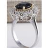 Image 3 : 4.83 CTW Natural Blue Sapphire Diamond Ring 14K Solid White Gold