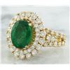 Image 2 : 4.65 CTW Emerald 18K Yellow Gold Diamond Ring