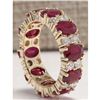 Image 2 : 8.07 CTW Natural Red Ruby Diamond Ring 14K Solid Yellow Gold