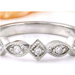 0.20 CTW Natural Diamond 14K Solid White Gold Ring