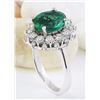 Image 4 : 5.01 CTW Natural Emerald 14K Solid White Gold Diamond Ring