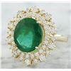 Image 2 : 5.93 CTW Emerald 14K Yellow Gold Diamond Ring