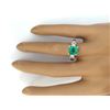 Image 5 : 1.90 CTW Natural Emerald 18K Solid White Gold Diamond Ring