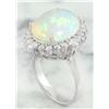 Image 3 : 5.85 CTW Opal 14K White Gold Diamond Ring