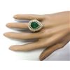Image 4 : 7.82 CTW Natural Emerald And Diamond Ring In 18K Yellow Gold
