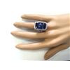 Image 4 : 17.50 CTW Natural Tanzanite And Diamond Ring In 18K White Gold