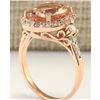 Image 3 : 4.00 CTW Natural Morganite And Diamond Ring In 14K Rose Gold