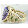 Image 4 : 8.47 CTW Tanzanite, Emerald 14K Yellow Gold Diamond Ring