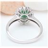 Image 3 : 1.51 CTW Natural Emerald 18K Solid White Gold Diamond Ring