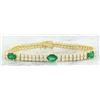 Image 1 : 7.32 CTW Emerald 18K Yellow Gold Diamond Bracelet