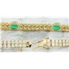 Image 2 : 7.32 CTW Emerald 18K Yellow Gold Diamond Bracelet