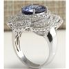 Image 3 : 6.96 CTW Natural Sapphire Diamond Ring 18K Solid White Gold