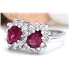 Image 2 : 2.34 CTW Natural Tourmaline 14K Solid White Gold Diamond Ring