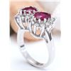 Image 5 : 2.34 CTW Natural Tourmaline 14K Solid White Gold Diamond Ring
