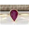 Image 1 : 0.60 CTW Natural Ruby Ring In 18K Yellow Gold