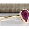 Image 2 : 0.60 CTW Natural Ruby Ring In 18K Yellow Gold