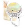 Image 4 : 16.02 CTW Natural Opal 14K Solid White Gold Diamond Ring