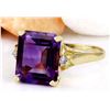 Image 2 : 5.14 CTW Natural Amethyst 14K Solid Yellow Gold Diamond Ring