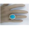 Image 5 : 9.60 CTW Natural Turquoise 14K Solid Yellow Gold Diamond Ring
