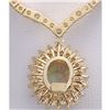 Image 2 : 12.45 CTW Natural Australian Opal And Diamond Necklace In 14K Yellow Gold