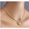 Image 4 : 12.45 CTW Natural Australian Opal And Diamond Necklace In 14K Yellow Gold