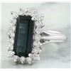 Image 2 : 3.04 CTW Tourmaline 14K White Gold Diamond Ring