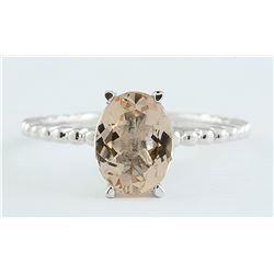 1.50 CTW Morganite 18K White Gold Ring