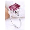 Image 4 : 3.89 CTW Natural Tourmaline 14K Solid White Gold Diamond Ring
