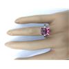 Image 5 : 3.89 CTW Natural Tourmaline 14K Solid White Gold Diamond Ring