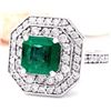 Image 2 : 4.32 CTW Natural Emerald 14K Solid White Gold Diamond Ring