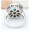 Image 3 : 4.32 CTW Natural Emerald 14K Solid White Gold Diamond Ring