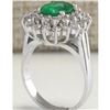 Image 3 : 2.81 CTW Natural Emerald Diamond Ring 14K Solid White Gold