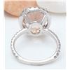 Image 3 : 6.57 CTW Natural Morganite 18K Solid White Gold Diamond Ring