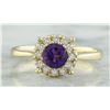 Image 1 : 0.72 CTW Amethyst 14K Yellow Gold Diamond Ring