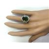 Image 4 : 12.80 CTW Natural Green Tourmaline And Diamond Ring 14k Solid White Gold