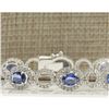 Image 1 : 12.42 CTW Natural Sapphire And Diamond Bracelet In 18K Solid White Gold