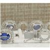 Image 2 : 12.42 CTW Natural Sapphire And Diamond Bracelet In 18K Solid White Gold