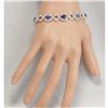 Image 3 : 12.42 CTW Natural Sapphire And Diamond Bracelet In 18K Solid White Gold