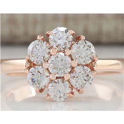 1.15 CTW Natural Diamond Ring 14K Solid Rose Gold