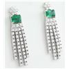 Image 2 : 5.01 CTW Emerald 14K White Gold Diamond Errings