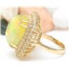Image 3 : 18.25 CTW Natural Opal 14K Solid Yellow Gold Diamond Ring