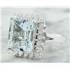 Image 2 : 7.23 CTW Aquamarine 18K White Gold Diamond Ring