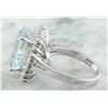 Image 4 : 7.23 CTW Aquamarine 18K White Gold Diamond Ring