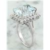 Image 5 : 7.23 CTW Aquamarine 18K White Gold Diamond Ring