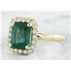 Image 2 : 2.47 CTW Emerald 18K Yellow Gold Diamond Ring