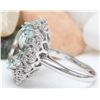 Image 3 : 9.41 CTW Natural Aquamarine 18K Solid White Gold Diamond Ring