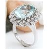 Image 5 : 9.41 CTW Natural Aquamarine 18K Solid White Gold Diamond Ring
