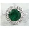 Image 1 : 4.47 CTW Emerald 14K white Gold Diamond Ring